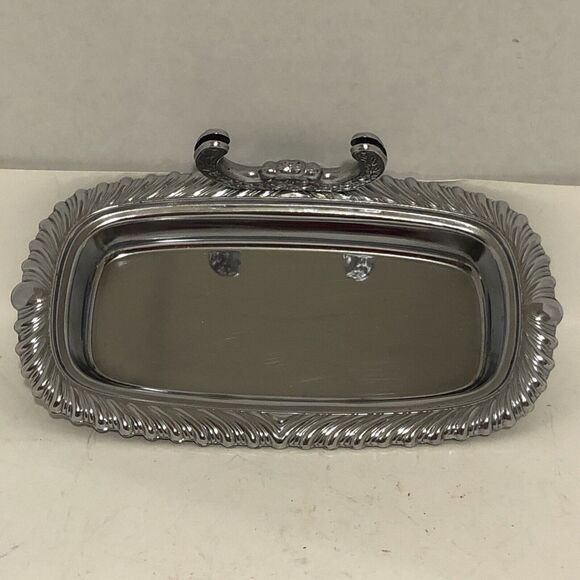 VTG 1974 Irvinware Butter Dish W/ Holder & Glass Insert Made In USA. NO KNIFE - Picture 7 of 8